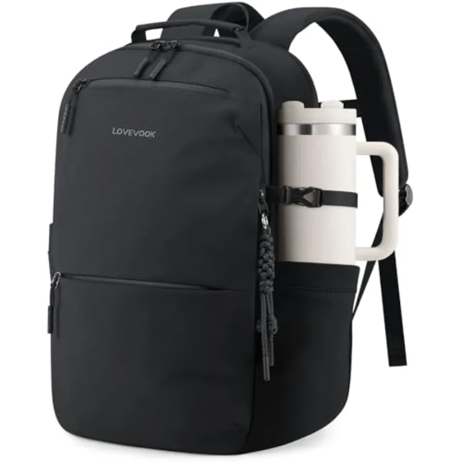 

Laptop Backpack for Women Men with Giant Tumbler Holder - Work Computer Travel Backpack with Laptop Compartment Water Resistant