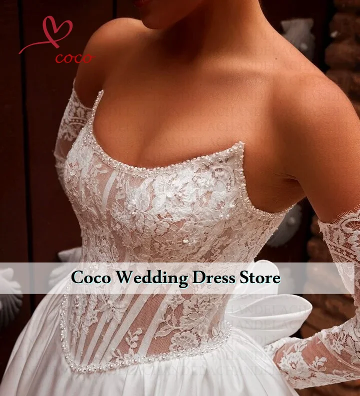 Customized A Line Applique Backless Wedding Dresses Off Shoulder Bride Dress For Women Vestido De Noiva