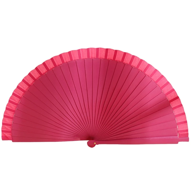 Fashion Folding Fan Spanish Vintage Solid Color Wooden Hand Fan for Parties Dropship