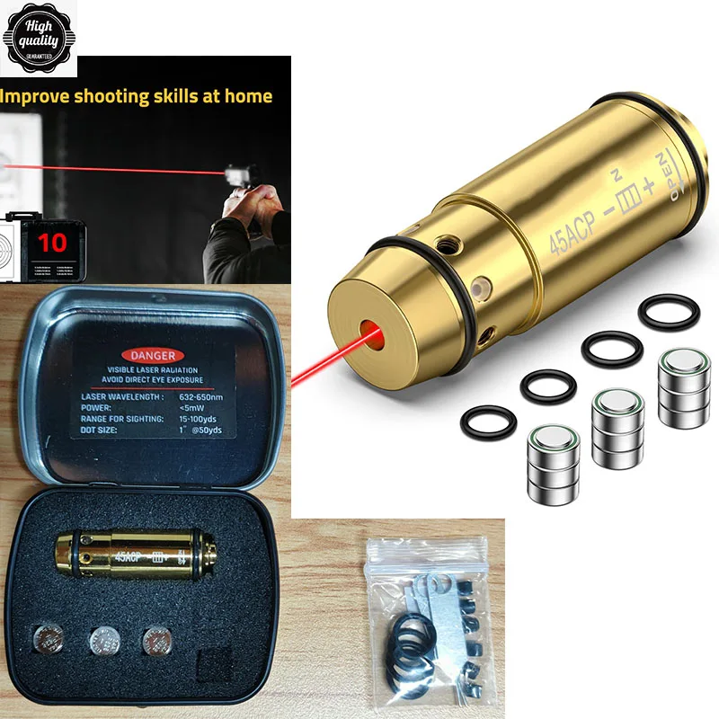 

.45 Laser Cartridge with Batteries For Dry Fire Training Including Rubber Plugs and Spare O-Rings