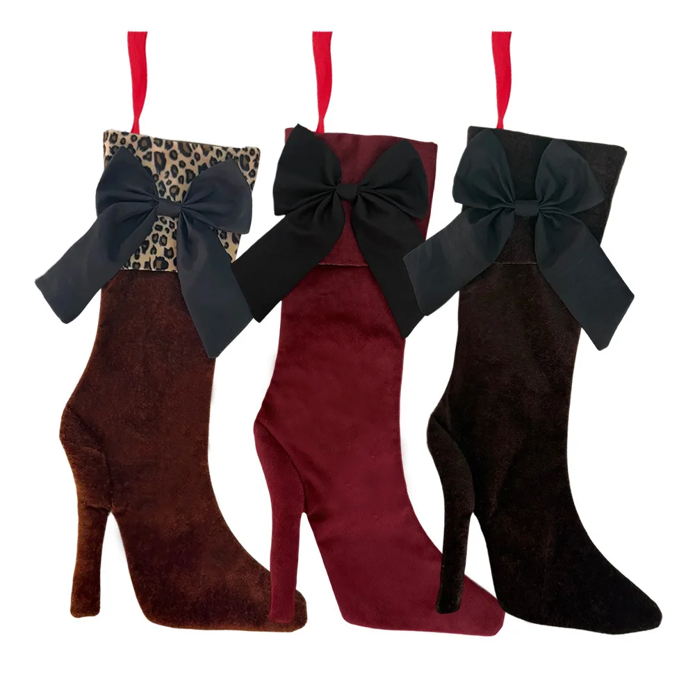 Christmas Pendant High heels Christmas Socks Pendant Hanging Holiday Ornaments Family Christmas Atmosphere Party Home Decoration