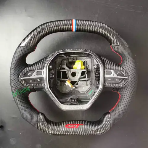プジョー 508L 2008 3008 4008 5008 GT 100% リアルカーボンファイバー車のステアリングホイール