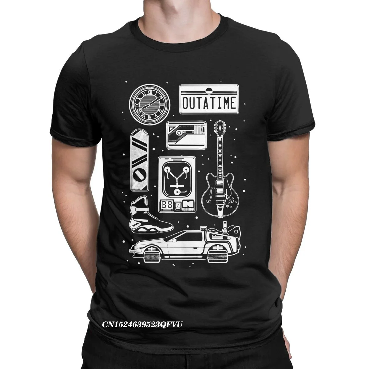 BTTF Tshirt Men Cotton Tee Shirt Back To The Future Delorean Time Travel Movie Tee Shirt Harajuku Tops Plus Size