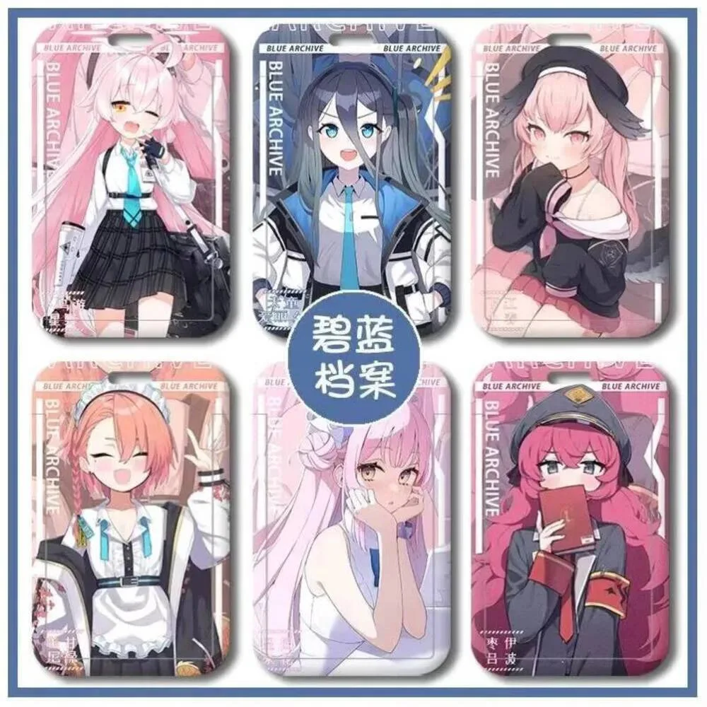 Синий архив Takanashi Hoshino Shimoe Koharu Natsume Iroha, обложка в стиле аниме, студенческий значок для еды, держатель для удостоверения личности