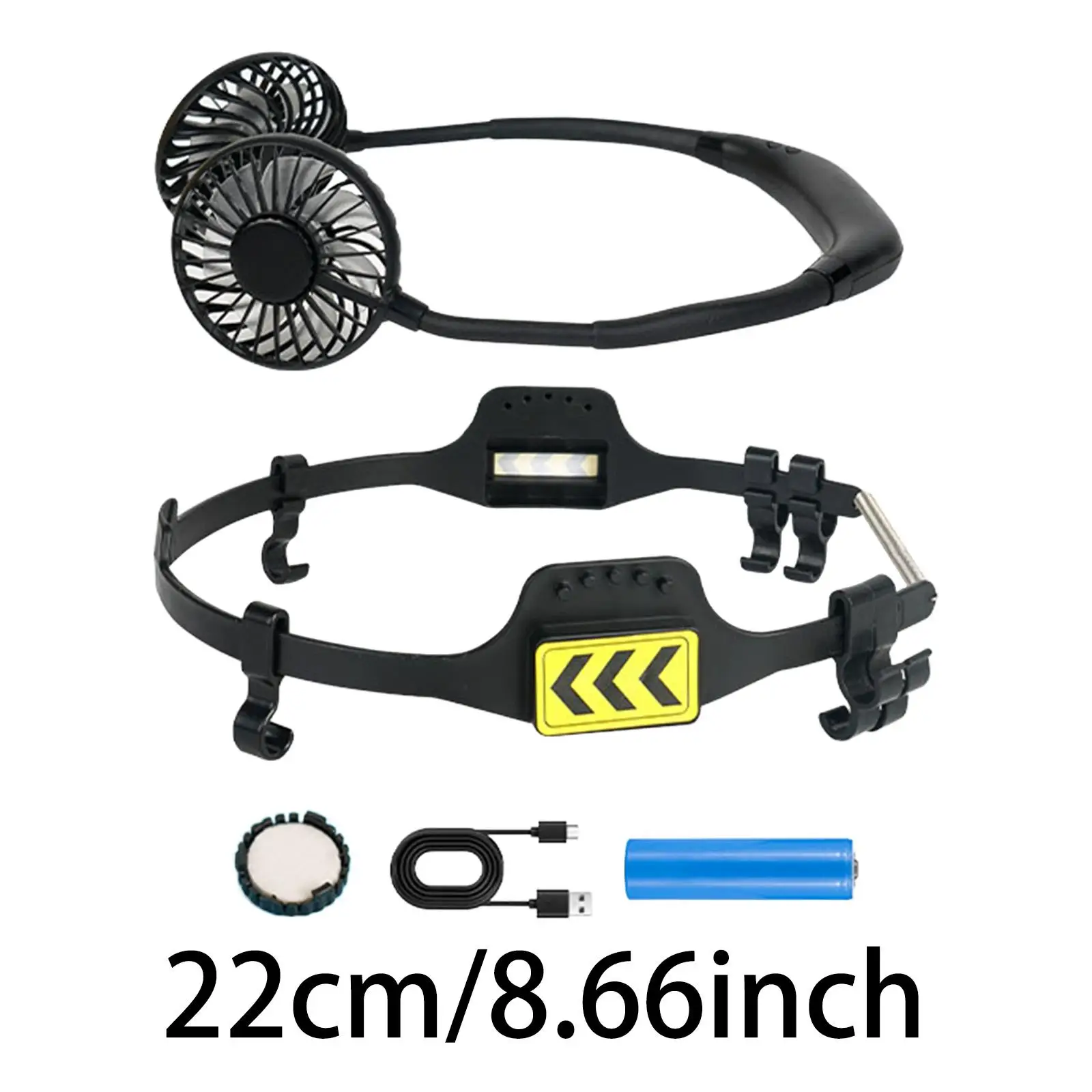 مروحة تبريد ذات قبعة صلبة شخصية قابلة للتعديل مع ضوء ليلي للأماكن الداخلية/الخارجية