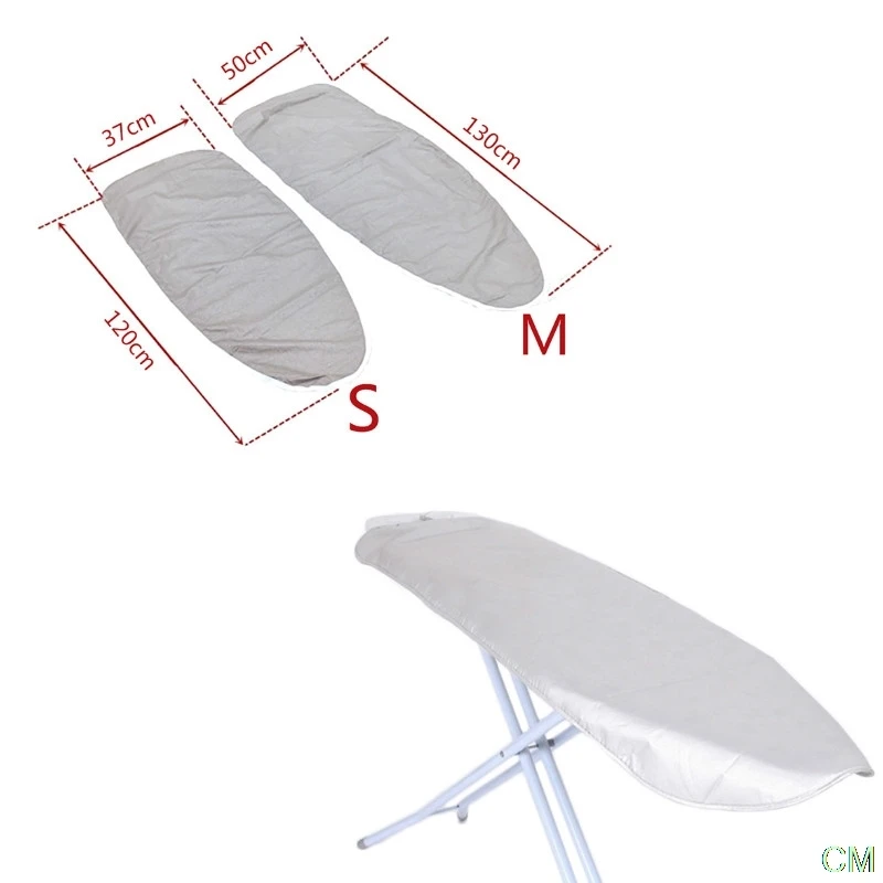 Home Universal Silver Coated Padded Ironing Board Cover Heavy Heat Reflective Scorch Resistant 120*37cm/130*50cm