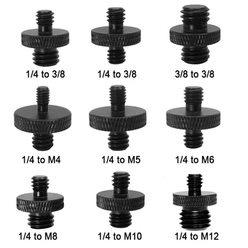 1/4 macho a macho 1/4 3/8 M4 M5 M6 M8 M10 M12 tornillo de conversión cámara trípode adaptador de cabeza de bola accesorios de fotografía SLR