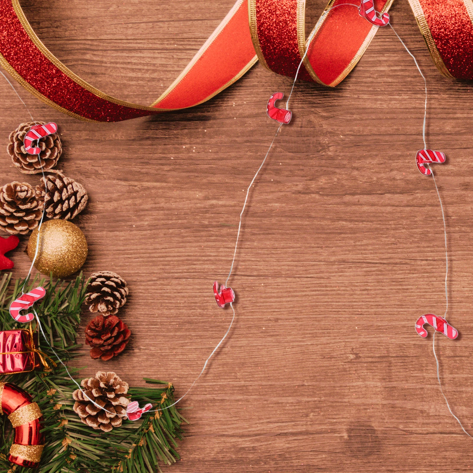 

1m LED Candy Cane Copper Wire String Lights Operated Christmas Decoration Indoor Outdoor Small String Lights Yard