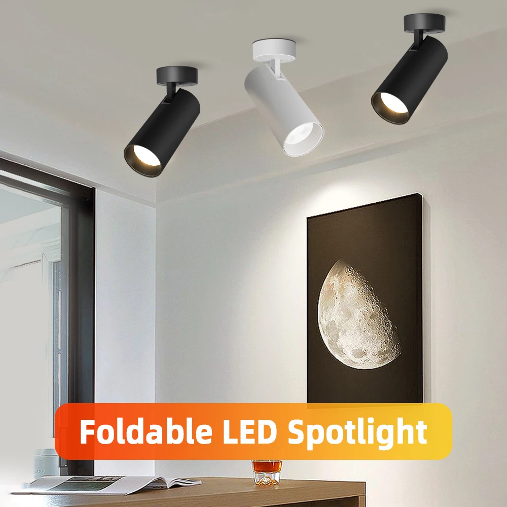 Led SpotLight 220V Spot light COB Ceiling Spots Lamp Led Downlight Foldable Fixture Track Light Indoor Lighting For Kitchen Home