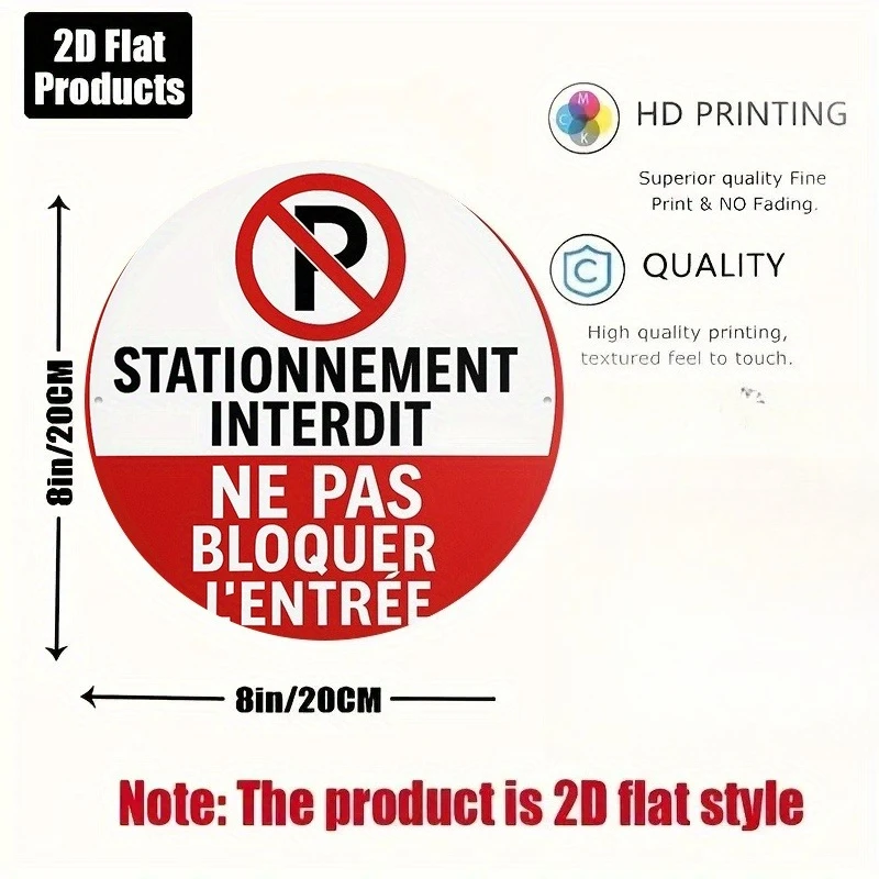 1 piece of 2D flat, round French wooden signboard, a retro decorative plaque indicating 