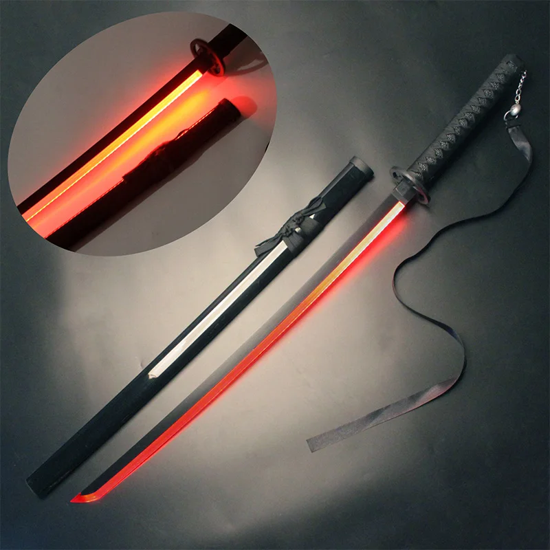 BLEACH Katana Luminous Sword Sode no Shirayuki  Character Cosplay Stage Props with Belt and Sword Holder Halloween Gift