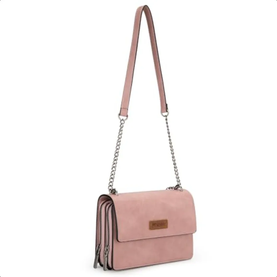 محفظة رانجلر فليب كروس للنساء، محافظ حقيبة كتف مع حزام سلسلة