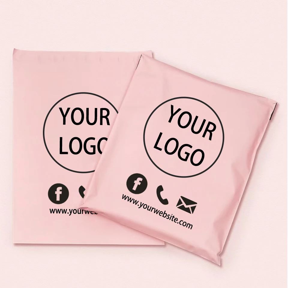 

Envelope Mailing Courier Bags To Pack Products Custom Packaging Poly Mailer Shipping Pink Set Sending Plastic Pouch