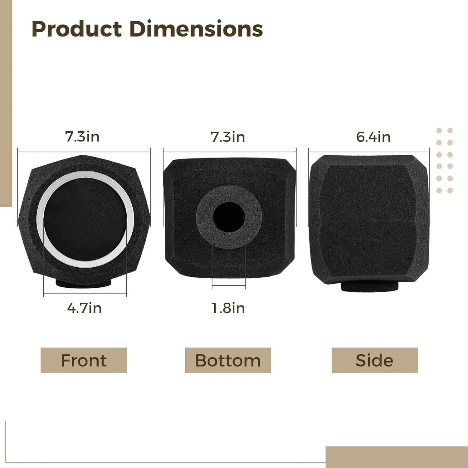 Microphone Wind Shield Pop Filter Isolation Ball Acoustic For Record Studios Mic Sound-Absorbing Foam Five-sided Seal view 5