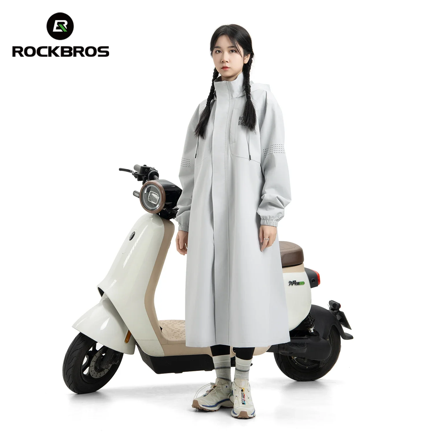 

ROCKBROS Многофункциональный длинный велосипедный плащ Водонепроницаемый дышащий дождевик с капюшоном для взрослых Открытый Велоспорт Пеший туризм Дождевик-пончо