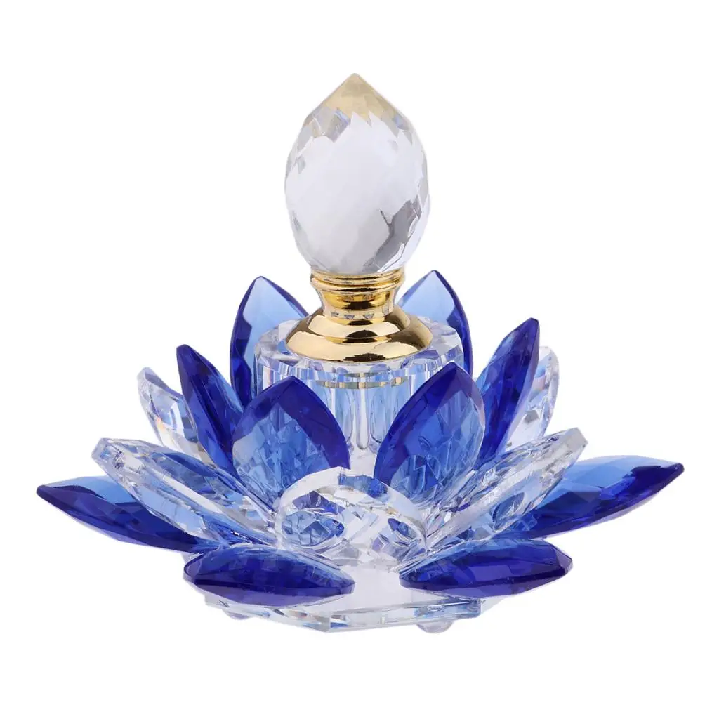 

Blue 5ml Crystal Vintage Perfume EMPTY Bottles Lotus Flower Lady Favor
