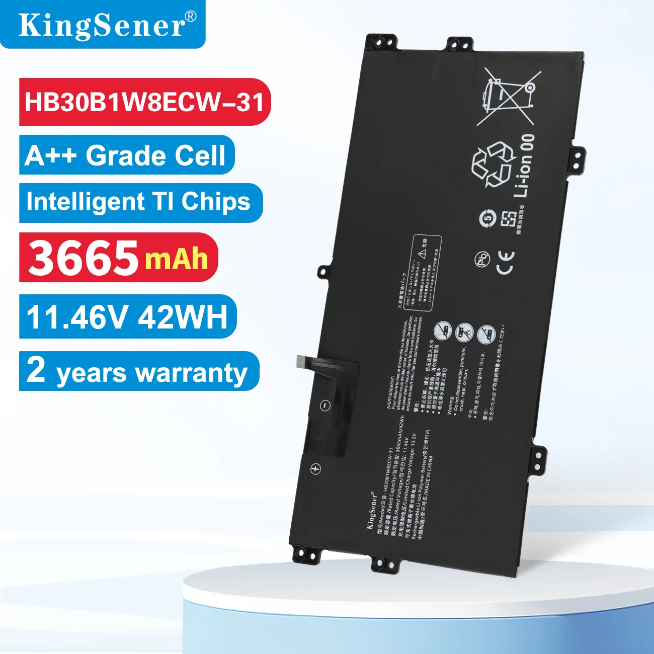 

KingSener HB30B1W8ECW-31 Laptop Battery For MateBook X 2021 EUL-W19 EUL-W19P EUL-W29 EUL-W29P EULD-WFE9 EULD-WFH9 3665mAh/