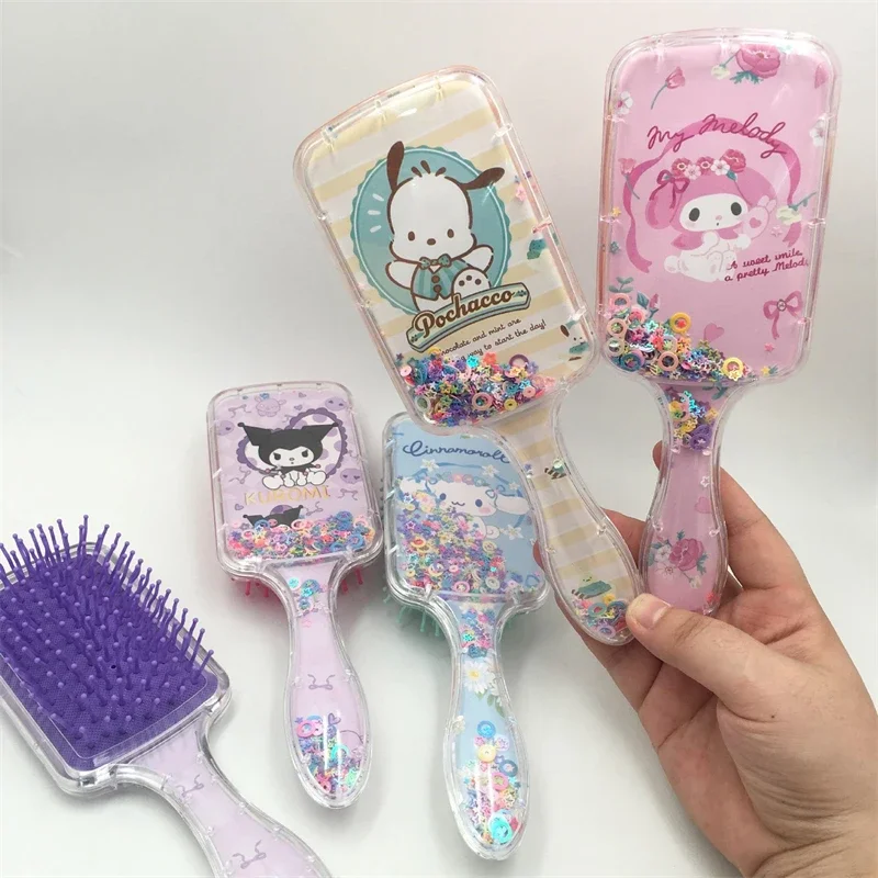 Sanrio Cinnamoroll воздушная Подушка Расческа Милая мультяшная Kuromi женские вьющиеся волосы против узлов Красивая Расческа для девочек и детей праздничные подарки