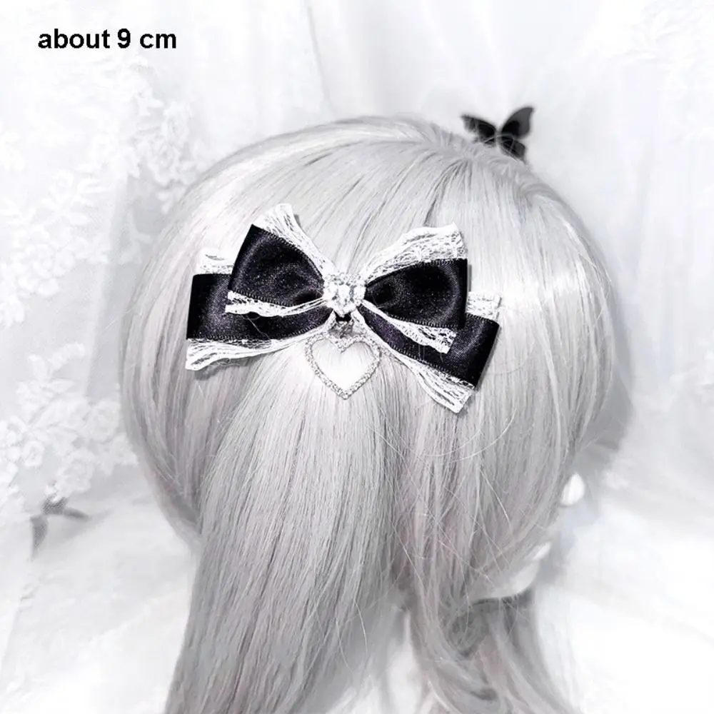 1/2Pc Y2k Style Gothic Hair Clips Cute Sweet Heart Pendant Lolita Hair Accessories Japanese Lolita Ponytail Hairpins Cosplay