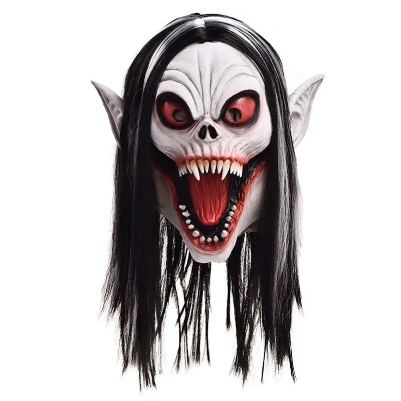 Morbius Cosplay Gorro de látex Fiesta de carnaval de Halloween Máscara de vampiro para adultos dl;1