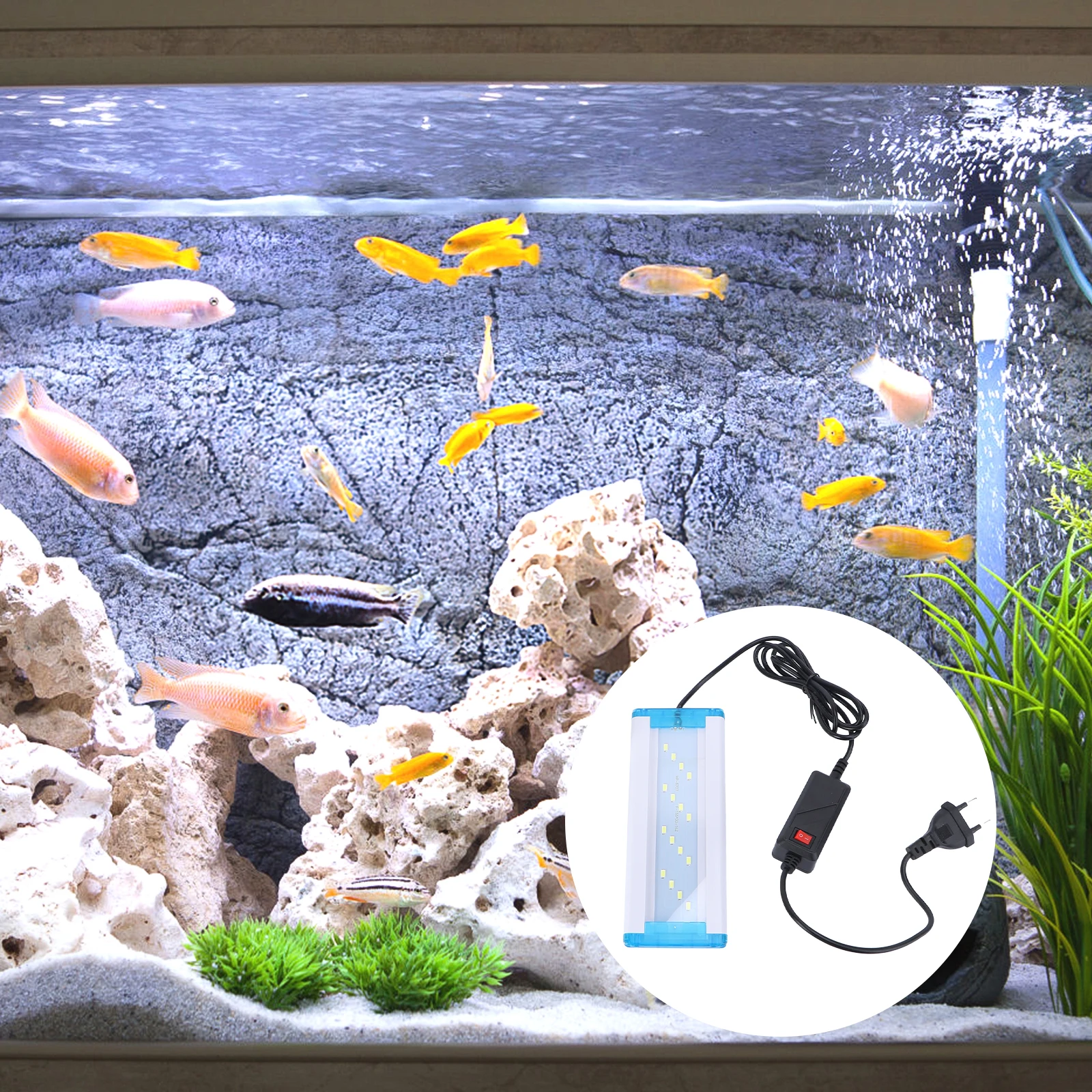 

Ultra Thin 38cm Fish Tank LED Light Pure White Aquarium Lamp for Aquatic Plant Lighting High Brightness Beads Durable Waterproof