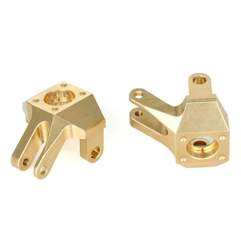 KYX Racing Heavy Duty Brass Front Steering Knuckles Upgrades Parts for RC Crawler Car Axial SCX10 II 90046 (Weight=41g Each)