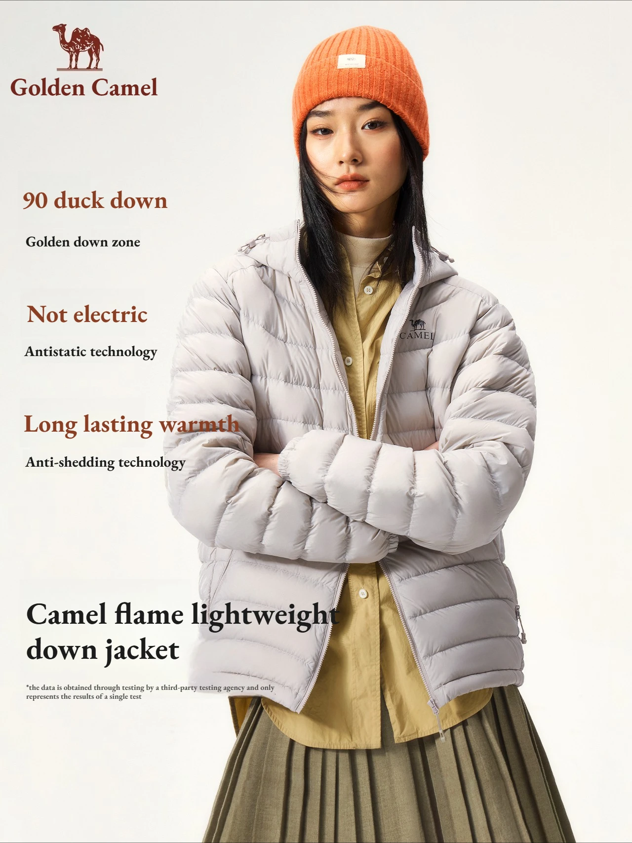 Golden Camel Autumn Winte New Ultra Light 650FP Duck Down Jacket Women's 2026 Outdoor Waterproof Thermal Hiking Coat Hooded