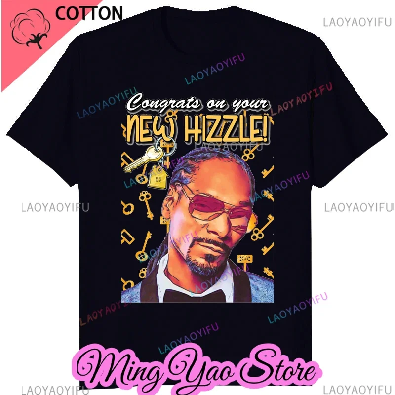 Men's Summer Snoop Dogg T-Shirt 100% cotton Top New House Card New Home Card Snoop Dogg Hip Hop Tees Men Clothing