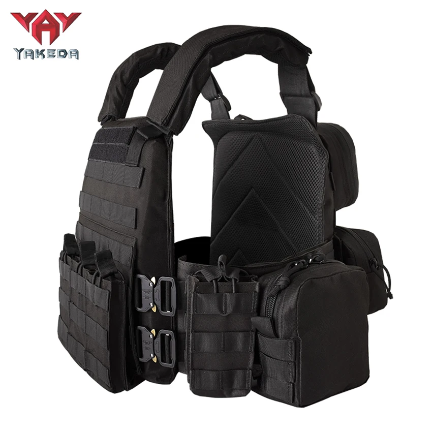 Imagem -03 - Nylon Tactical Vest ao ar Livre Caça Protetora Ajustável Multifunções Molle Airsoft Combate Yakeda1000d