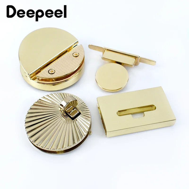 Gold Metal Fecho Turn Lock Twist Locks, saco Decoração Buckles, bolsa, bolsa de fechamento Fechos, DIY Hardware Substituir Acessórios, 1Pc