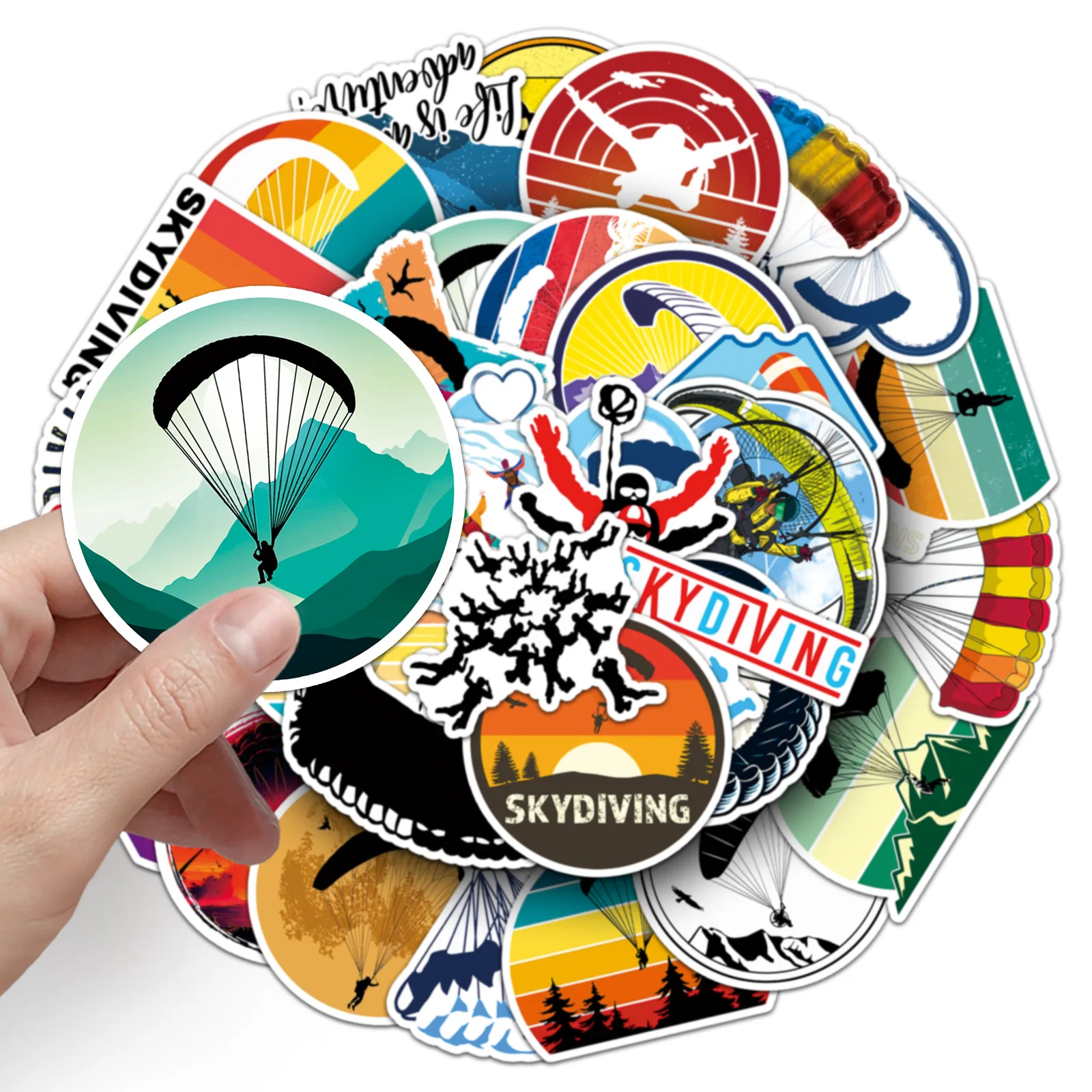 10/50PCS skydiving graffiti stickers Personalized extreme sports decoration mobile phone case waterproof stickers Kids Toy