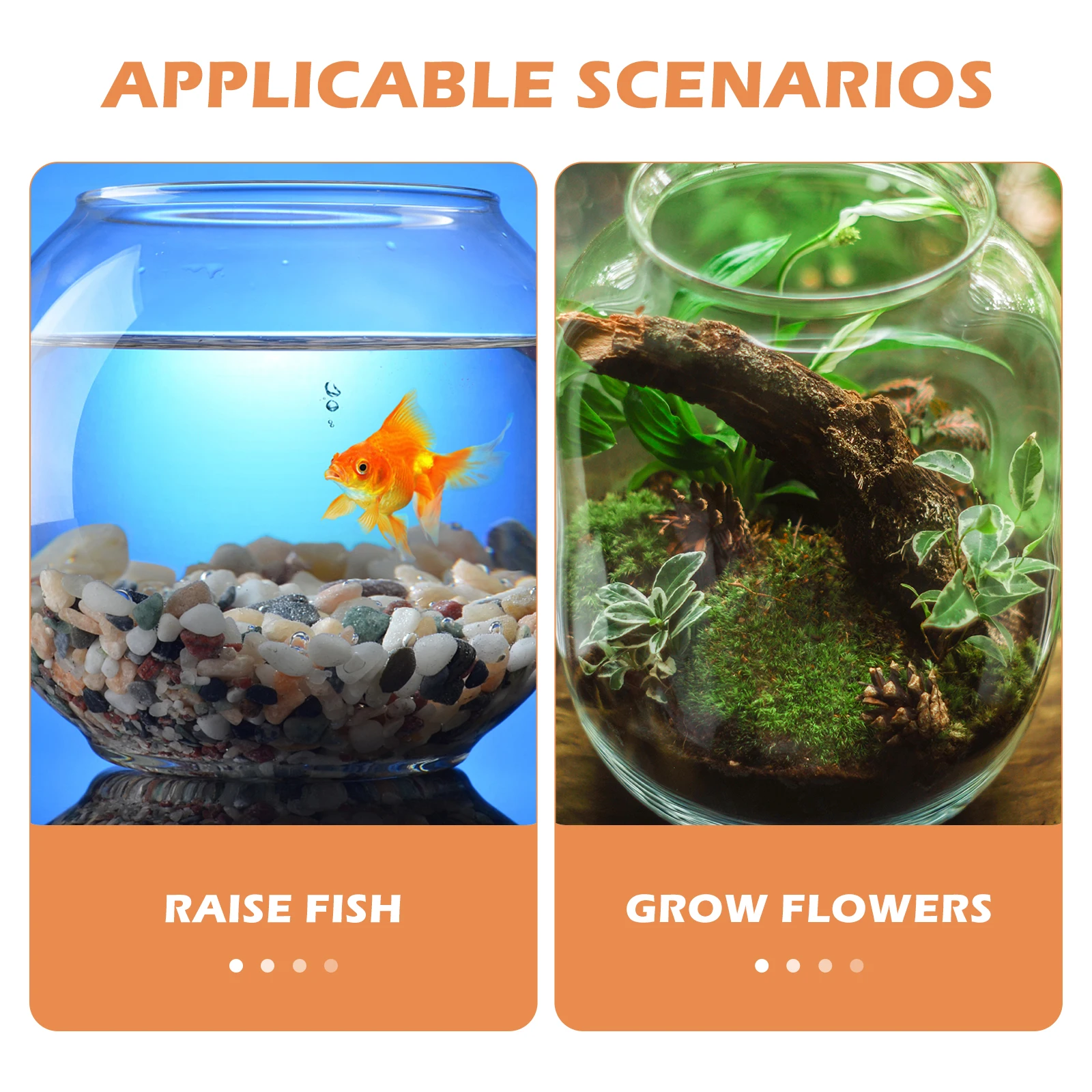 

Desktop Landscape Fish Tank Clear Plastic Bowl Hydroponic Pet Travel Aquarium Round Small Portable Fish Bowl Tank Office Home