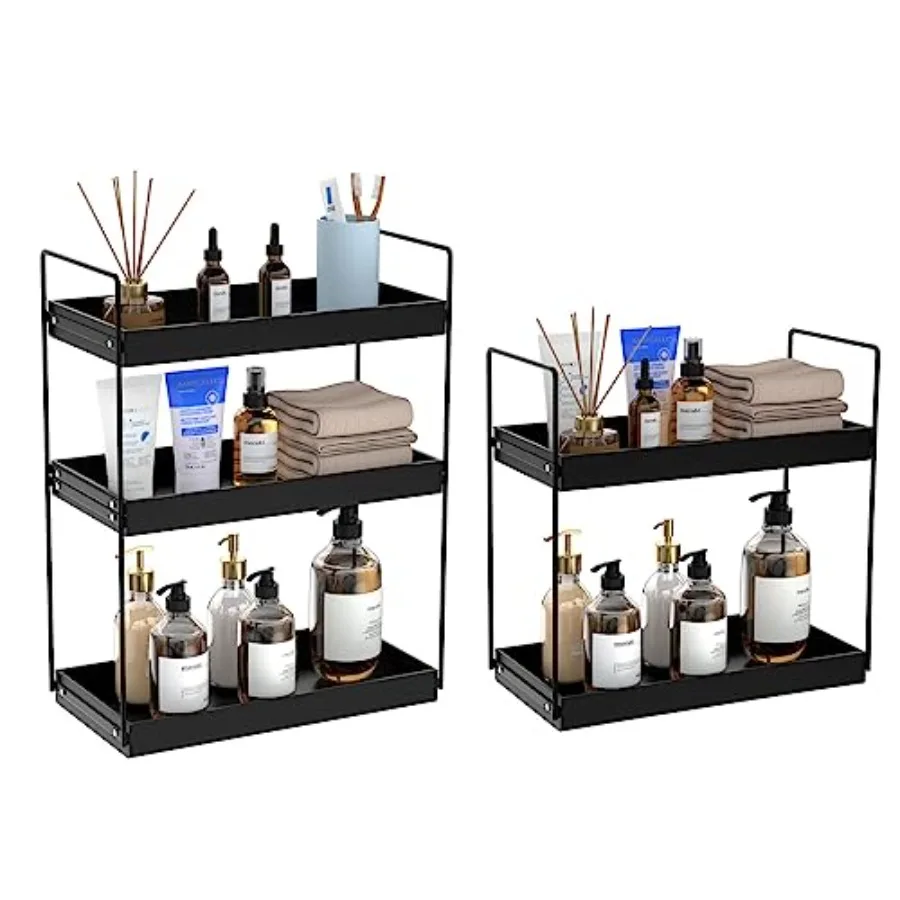 

atroom Countertop Orgazer 2and3 Tier Metal Vaty Counter Skincare Self Matte lack Under Sink Standing Rack wit Acrylic Tray ome