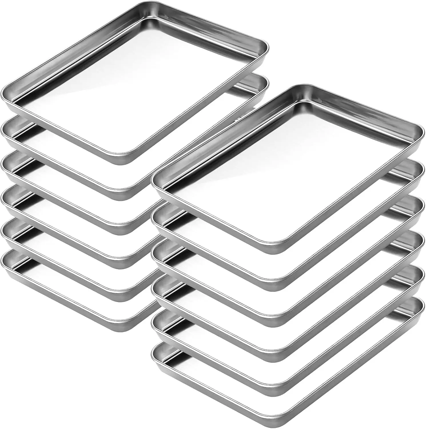 

Baking Sheet Set of 12, Stainless Steel 16 Inche Cookie Sheets for Baking, Baking Sheet Pan Toaster Oven Tray, Jelly Rol