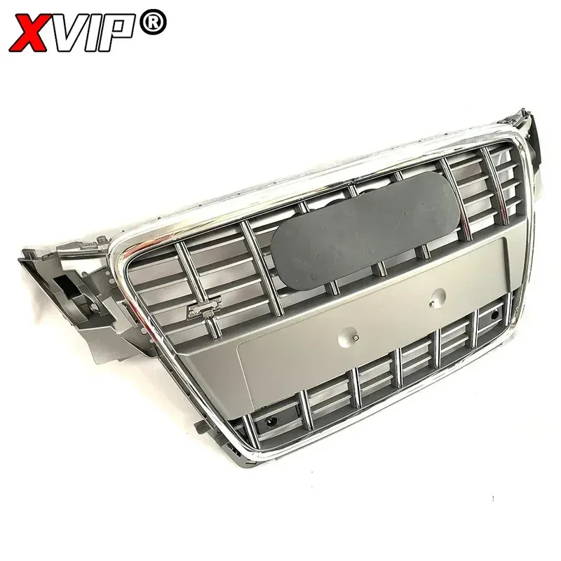 Gril Bumper Depan XVIP Chrome Silver Model S4 Dengan Gril Atas Chrome Untuk Aksesoris Mobil A4/A4 Avant/S4 B8 Mesh Tahun 2009-12