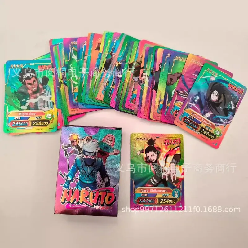 Cartoon anime Naruto gold foil card Sasuke Itachi board game battle card hot stamp waterproof children hobby collection card