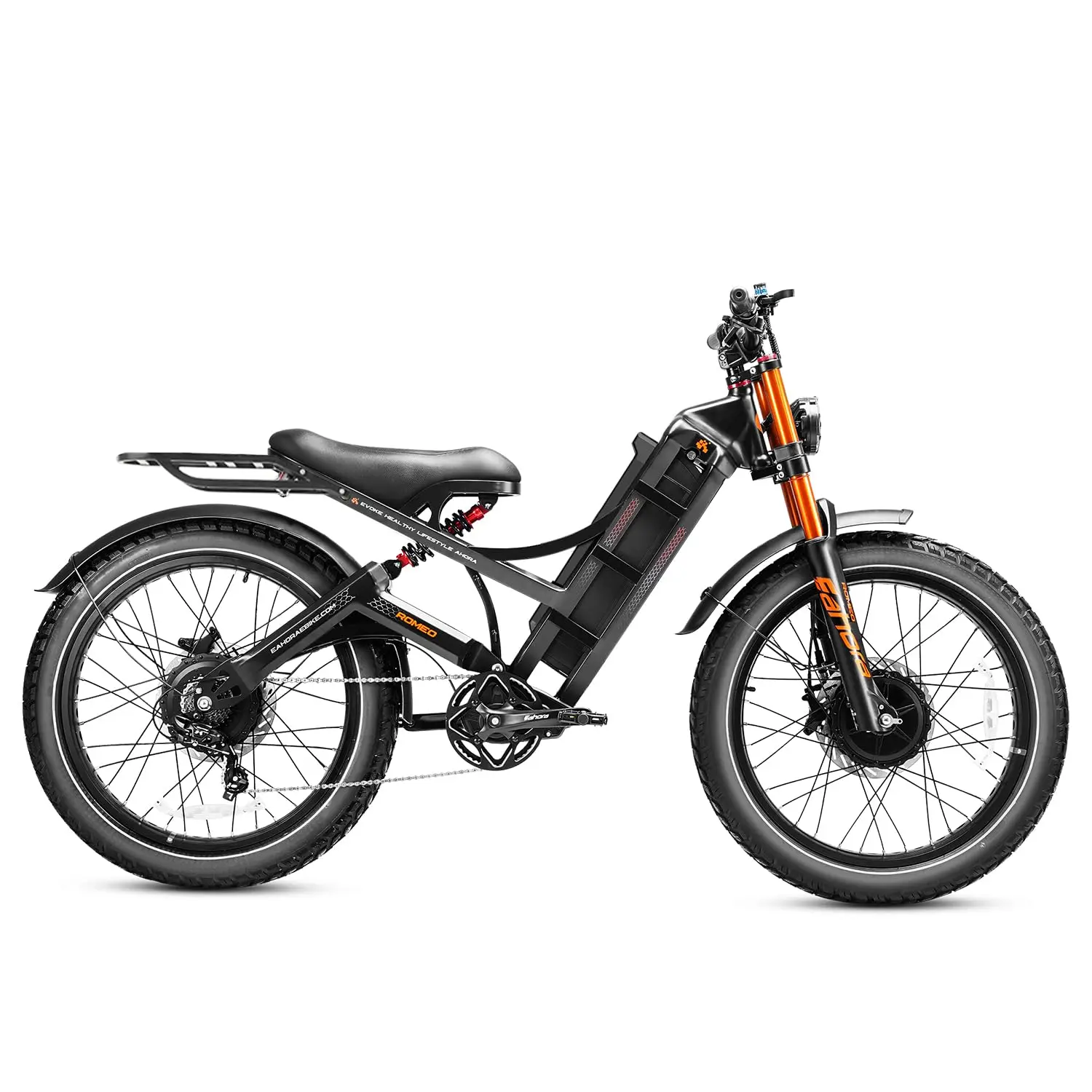 4000W 46MPH Dual Motor Electric Bike 52V 70AH Long Range Fat Tire Full Suspension Mountain E-Bike for Adults, Customized