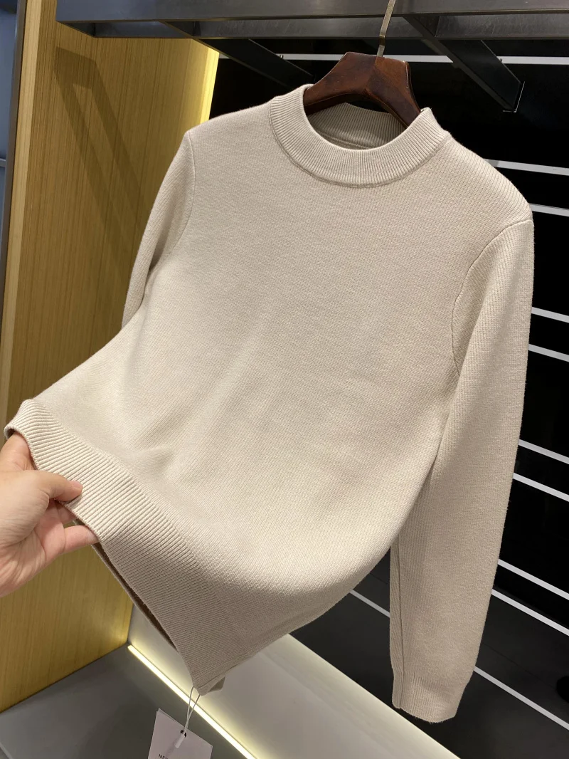 Cómodo Thiened Inteated Fce redondo Ne suéter de punto Nueva ropa casual para hombres Faionable Fibra de poliéster Invierno W...