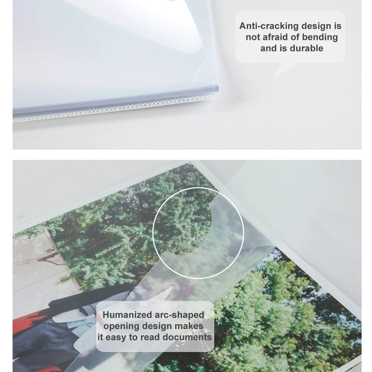 10PCS A4 transparent plastic L-shaped folder with waterproof and wear-resistant PVC protective cover