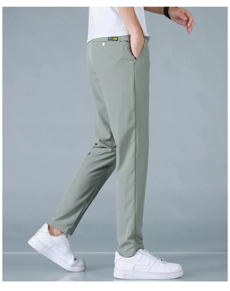 Herren Freizeithosen Korea Mode Sommer Slim Fit Hosen Hochwertige Elastische Taille Gerade Golf Sporthosen Herrenbekleidung – Detail 12