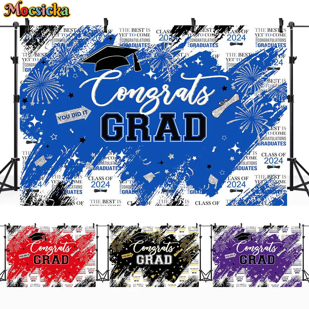 

Mocsicka Congrats Grad Photo Background Class of 2024 Graduation Party Decor Photography Backdrops Photo Studio Photoshoot Props