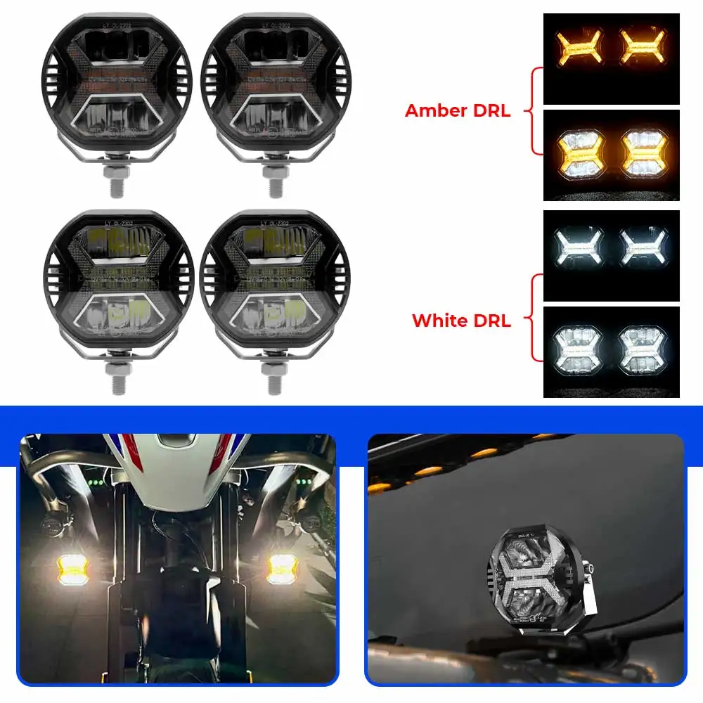 Led Offroad Driving Lights With Screws Holder Fitting Set Compatible With Jeeps Atv Suv Engineering Vehicle Boat Driving Lights