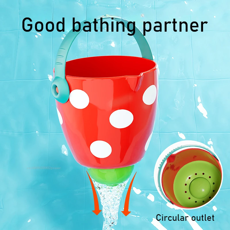 Babybadje Speelgoed Cartoon Baby Mini Douche Kleine Emmer Zomer Grappig Badspeelgoed Draagbare Doucheemmer met Handvat voor Stranden