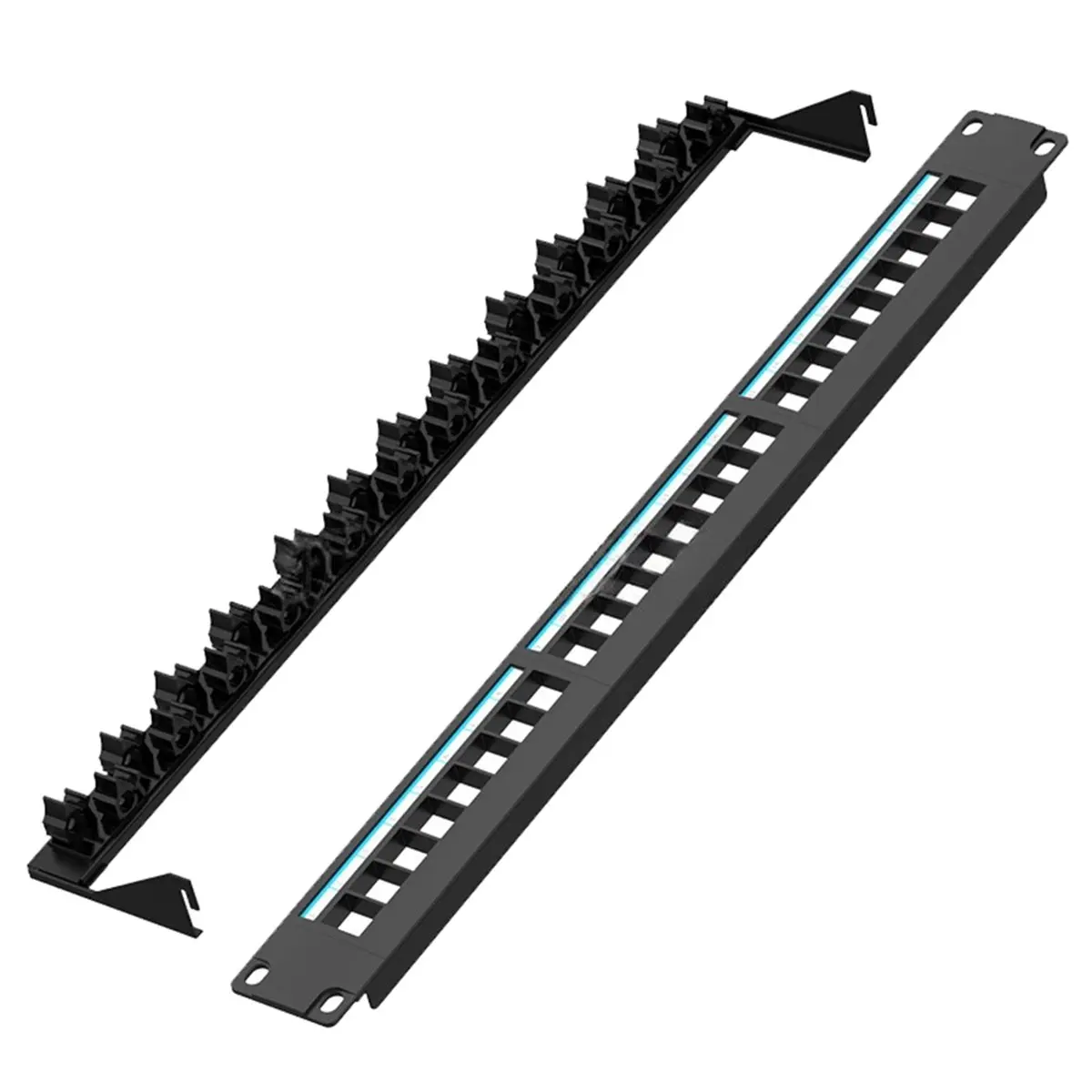 N86R 24-Port Cat6 Patch Panel UTP/STP Tool-Free Rack Mount Network Panel with Labels for Structured Cabling