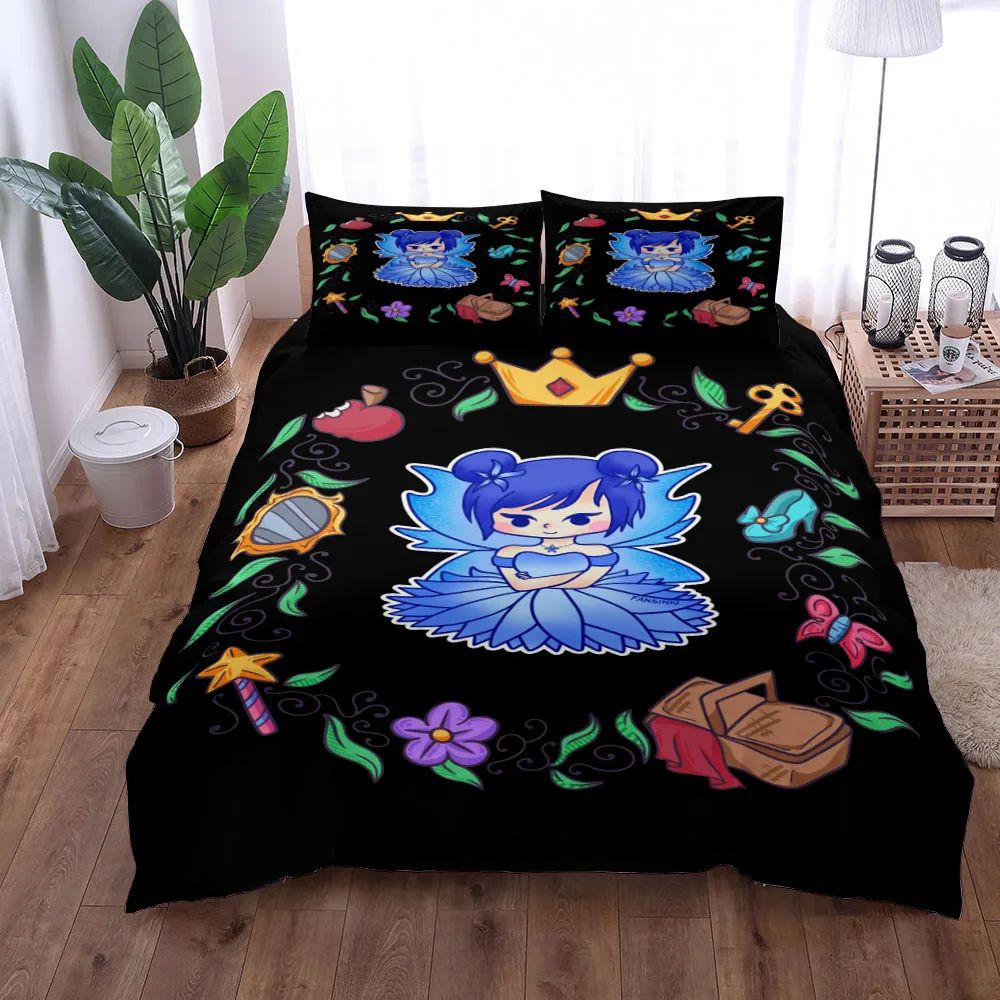 

Fee Blue Star Fairy Tale Duvet Cover Set King Queen Double Full Twin Single Size Bed Linen Set