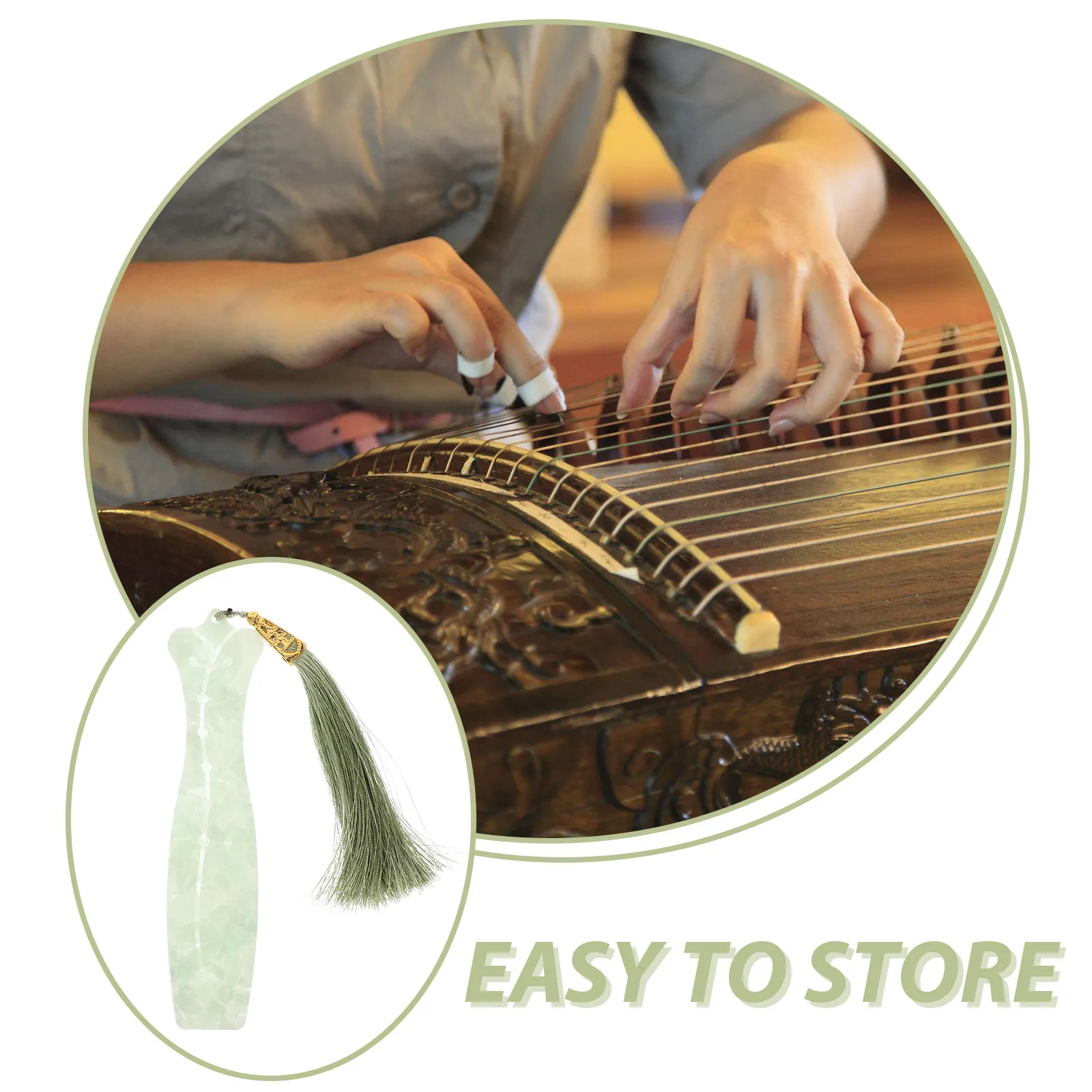 Portable Pipa Guzheng Nail Storage Board Organizer Tassel Compact Design Lightweight ABS Material Exquisite Craftsmanship