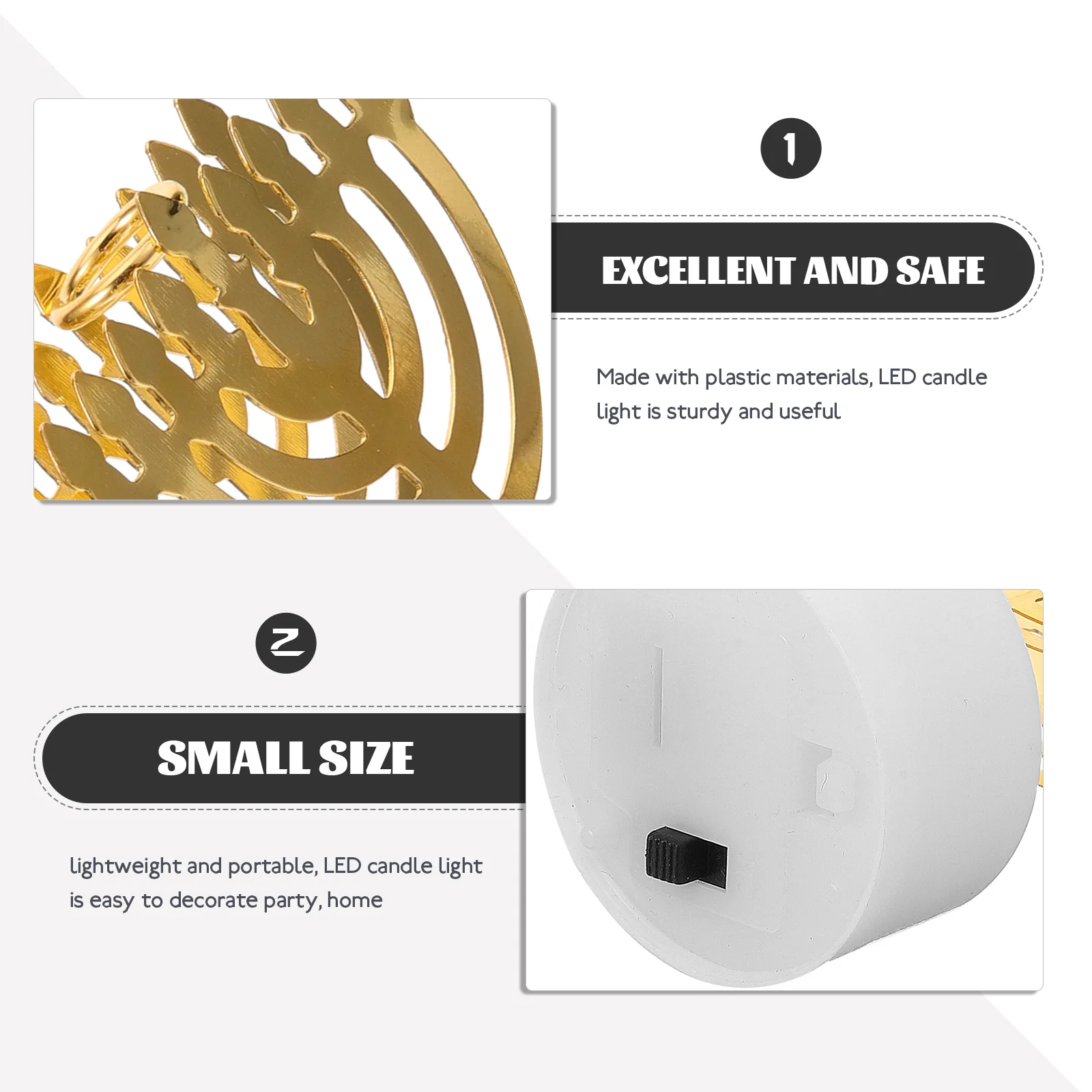 LED Electronic Light Small Flameless Decorative Light for Party Festival Hanukkah Electric Tabletop Lamp