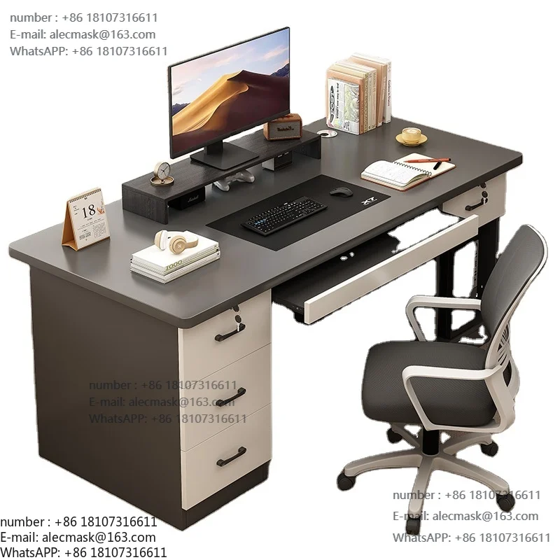 

Home Desk Student Writing Study Simple Computer Desk Desktop with Drawer Lock Bedroom Desk