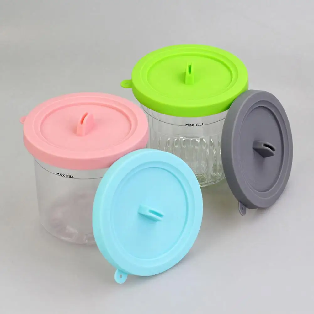 2Pcs Replacement Covers Silicone Ice Cream Container Lids BPA Free Cover Airtight Leak-Proof for XSKPLID2CD NC299AMZ/NC300