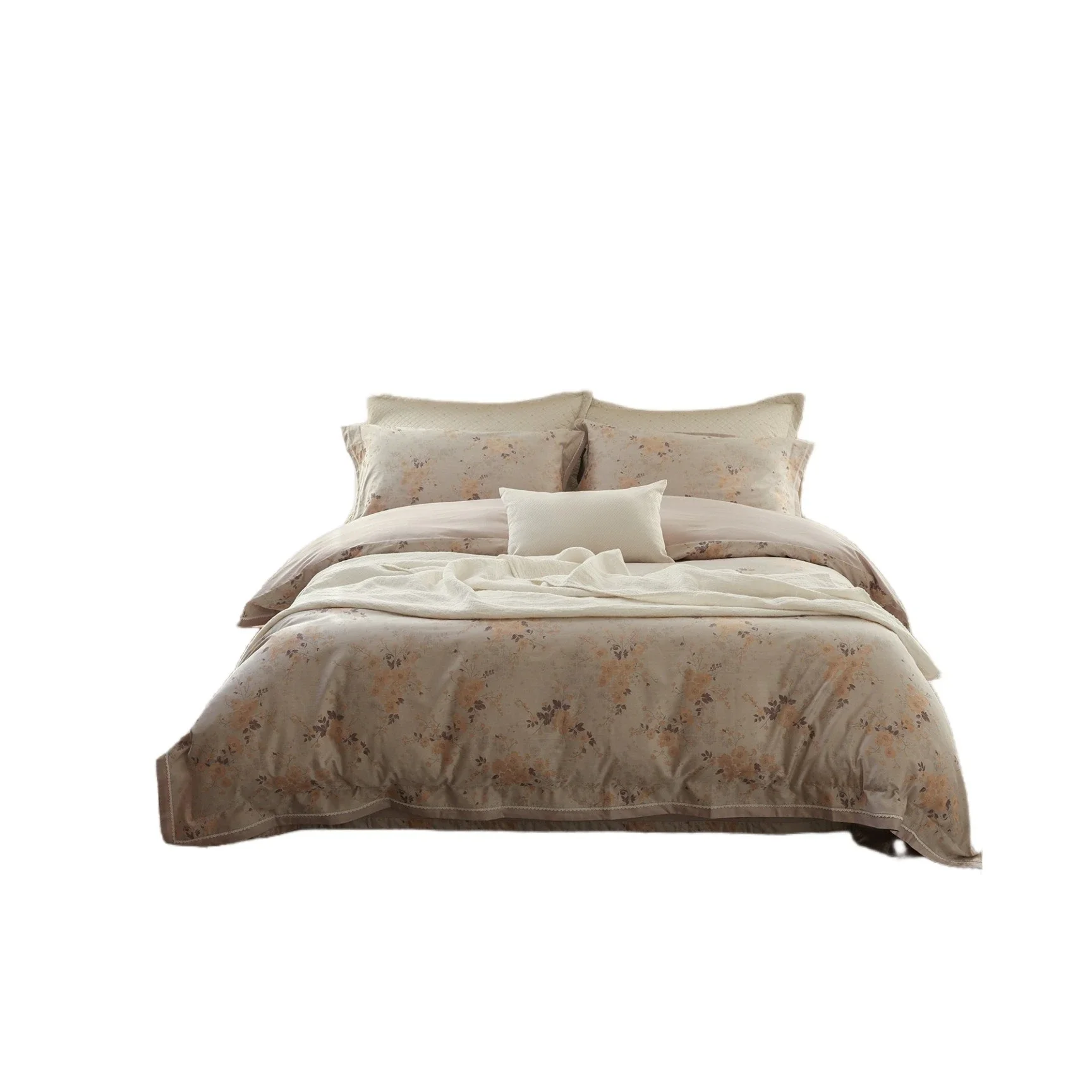 Golden Sun 80 satin long-staple cotton four-piece light luxury cotton color-woven jacquard kit